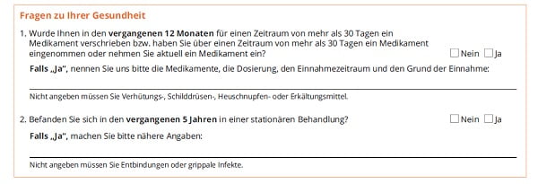Risikolebensversicherung Gesundheitsfragen Aktionsantrag der Dortmunder